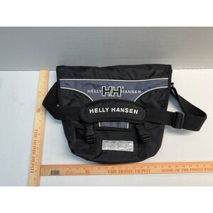 Helly Hansen Vintage Messenger Bag Black Grey Nylon Crossbody Shoulder Techwear